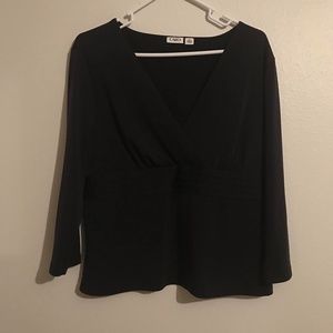 Cato black v neck 3/4 sleeve blouse